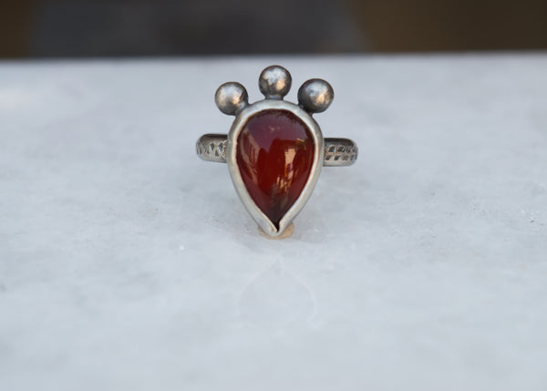 Ασημένιο δαχτυλίδι με κόκκινο Αχάτη(Red Agate) - SILVERstro Κοσμήματα