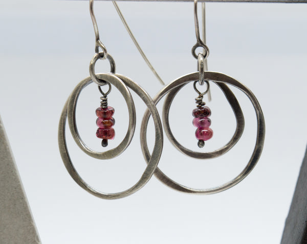 Ασημένια σκουλαρίκια με Red Garnet (Κόκκινο Γρανάτη) - SILVERstro Κοσμήματα