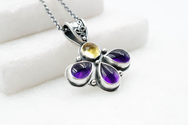 Ασημένιο κολιέ με Αμέθυστο - SILVERstro Κοσμήματα