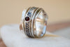 Spinner Δαχτυλίδι Ασήμι 925 με Red Garnet - SILVERstro Κοσμήματα