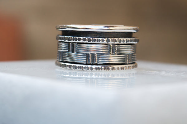 Spinner δαχτυλίδι ασήμι 925 οξειδωμένο – κάτω όψη – SILVERstro
