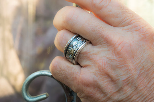 Βαρύ spinner φορεμένο – statement ανδρικό δαχτυλίδι – SILVERstro