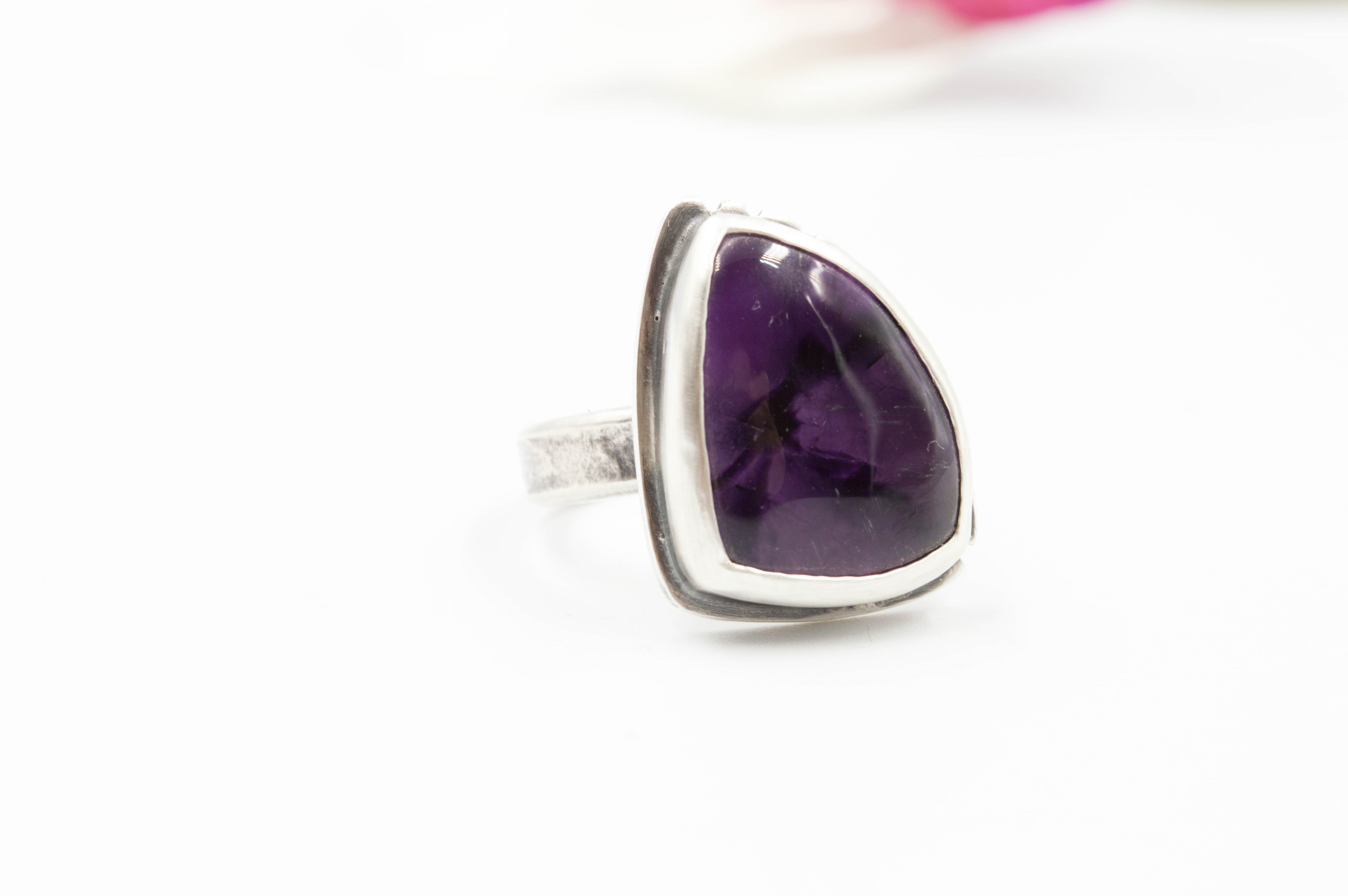 Ασημένιο Δαχτυλίδι με Αμέθυστο(Star Amethyst) - SILVERstro Κοσμήματα