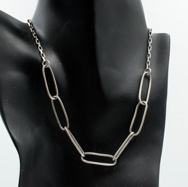 Ασημένιο κολιέ χειροποίητο "συνδετήρας" UNISEX - SILVERstro Κοσμήματα