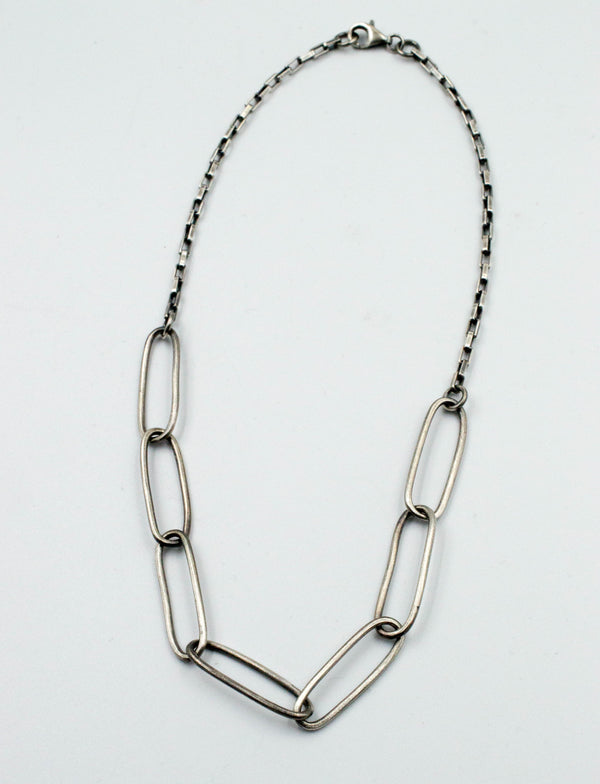 Ασημένιο κολιέ χειροποίητο "συνδετήρας" UNISEX - SILVERstro Κοσμήματα
