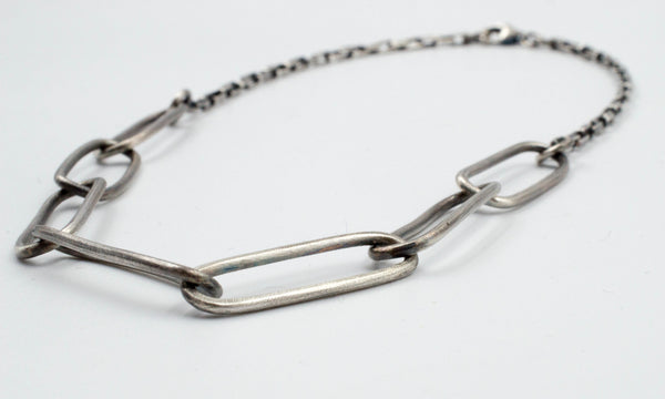 Ασημένιο κολιέ χειροποίητο "συνδετήρας" UNISEX - SILVERstro Κοσμήματα