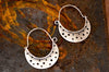 όμορφα ασημένια σκουλαρίκια κρίκοι  κρεμαστά  χειροποίητα 
