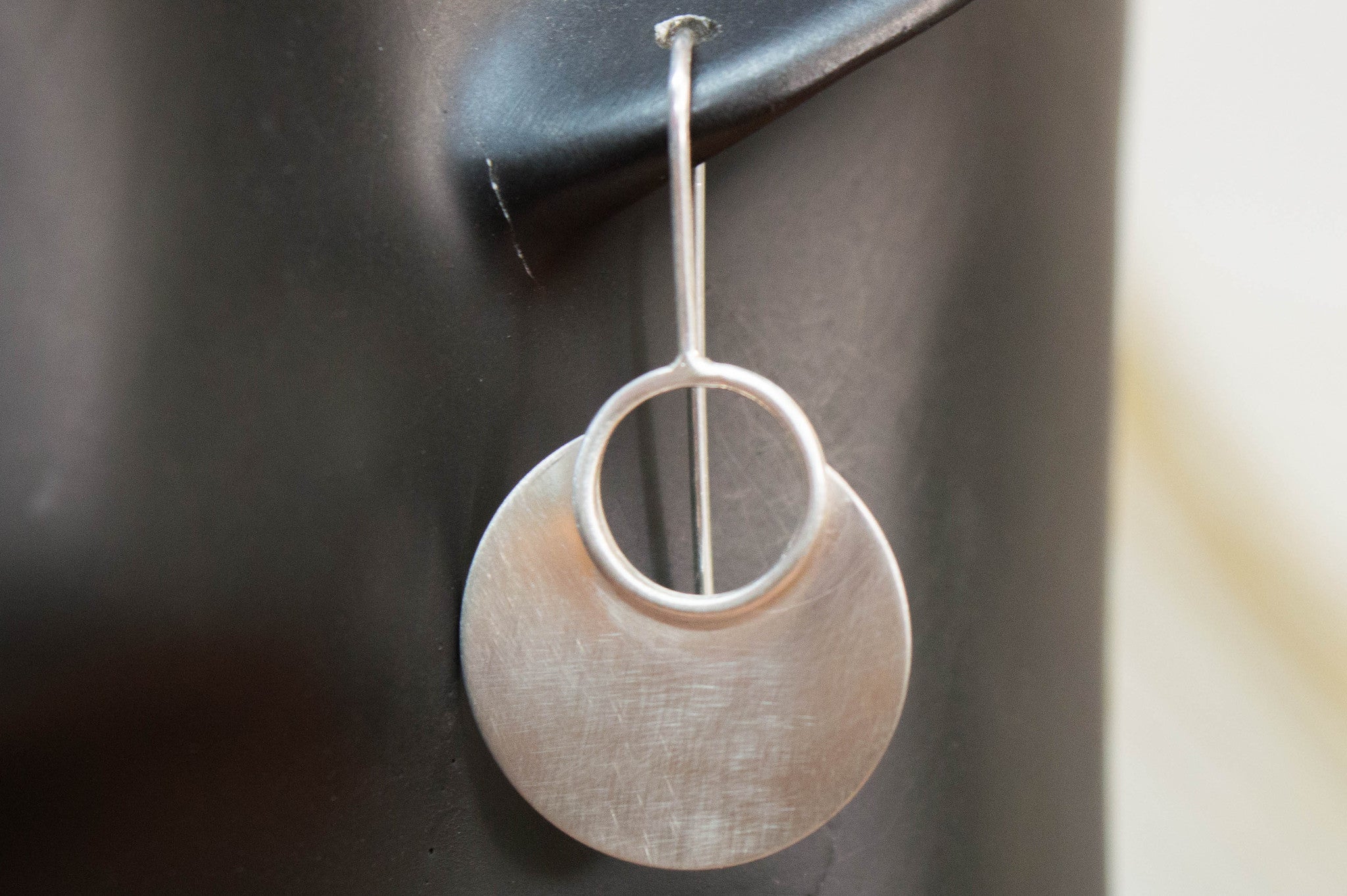 Ασημένια Χειροποίητα Σκουλαρίκια Κύκλοι 40mm – Minimal Design