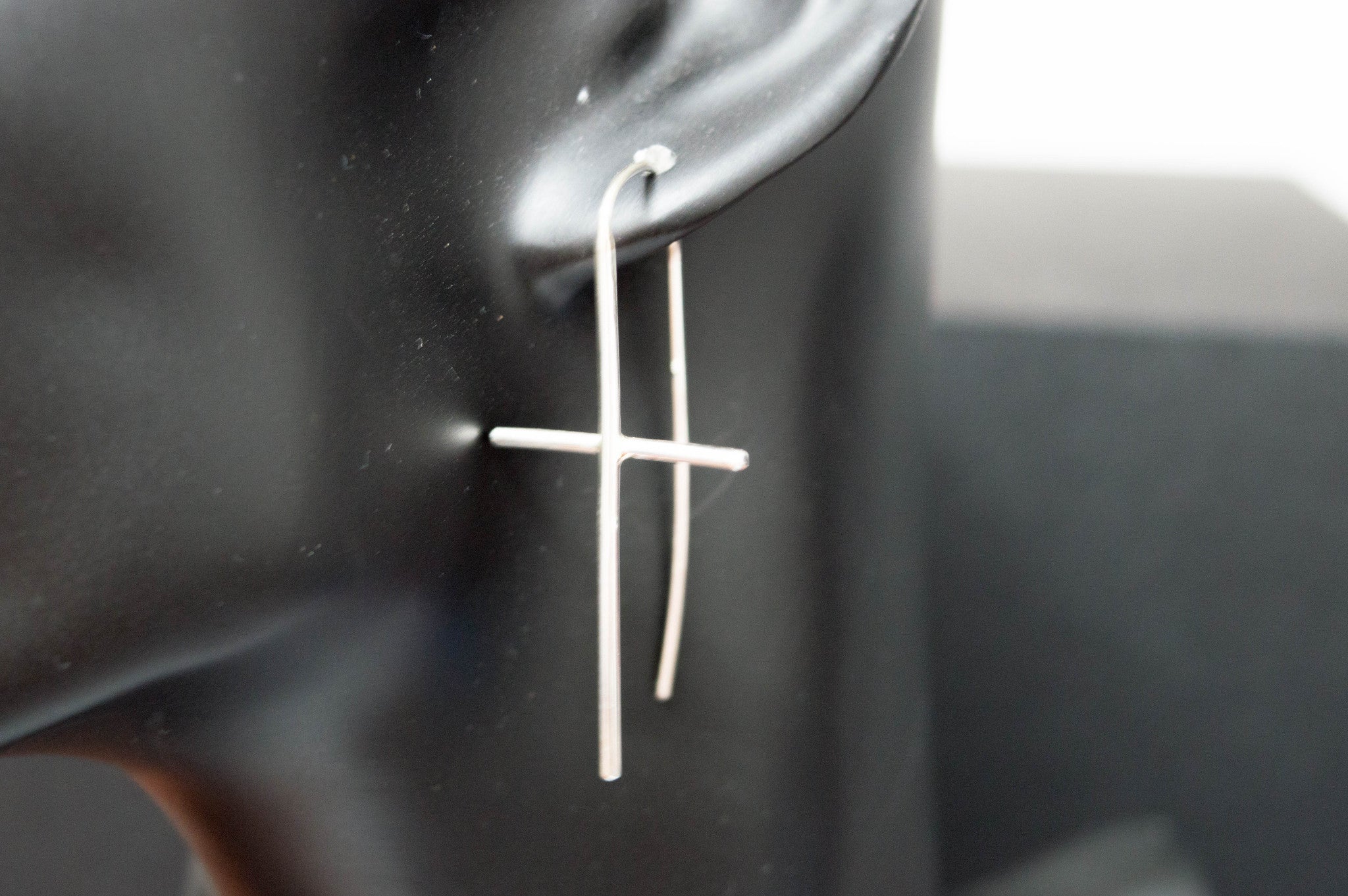 Ασημένια σκουλαρίκια σταυρός