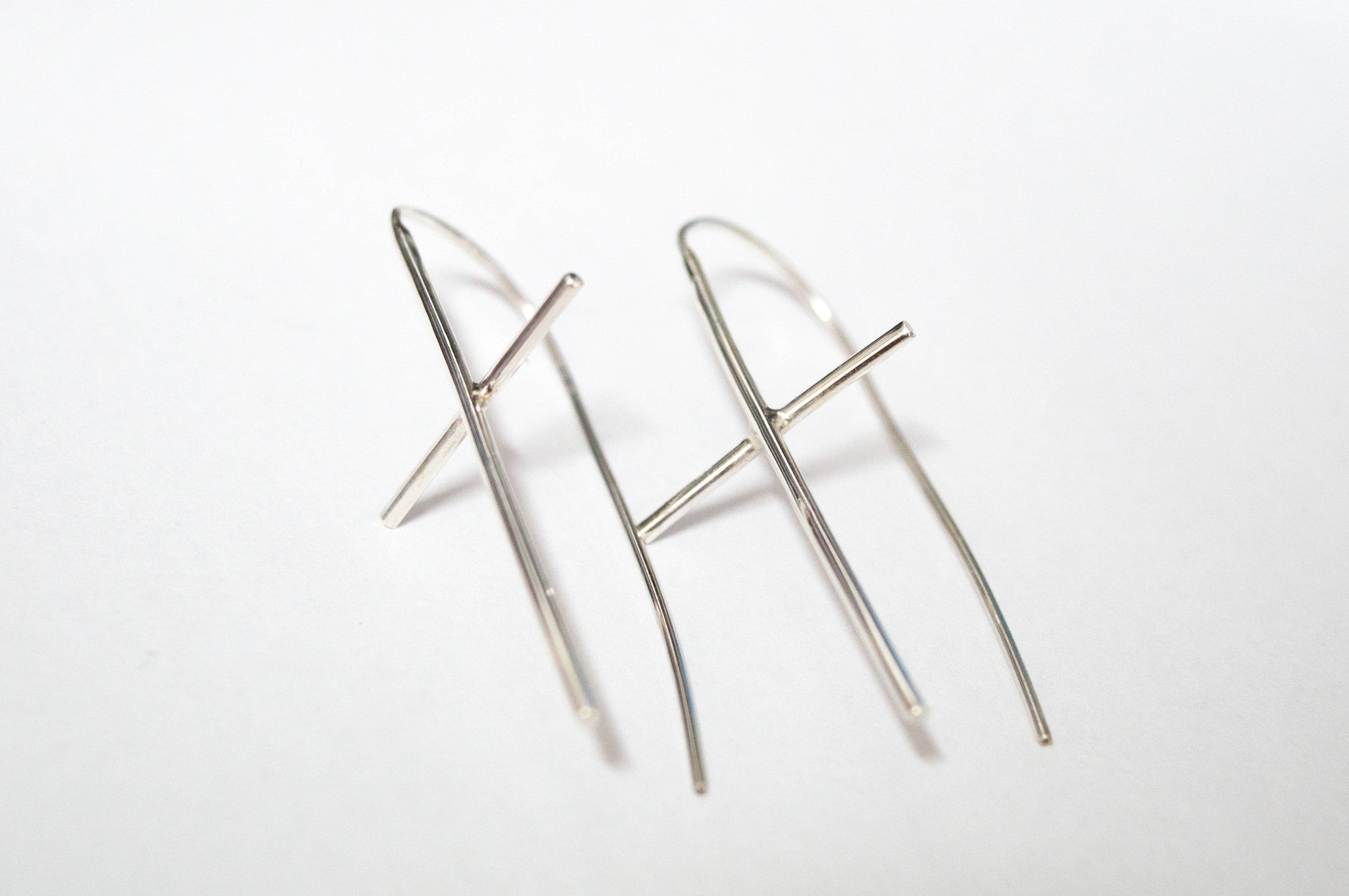 Ασημένια σκουλαρίκια σταυρός