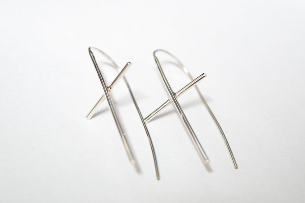 Ασημένια σκουλαρίκια σταυρός