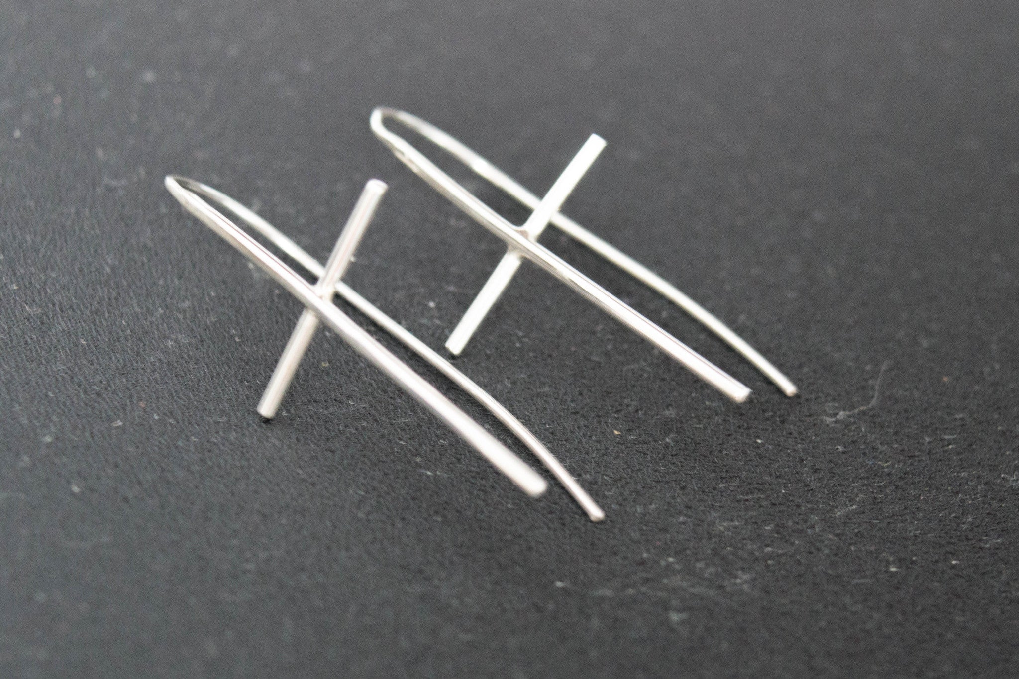 Ασημένια σκουλαρίκια σταυρός