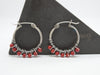 Κρίκοι ασημένιοι με Κόκκινο Κοράλλι(red coral) - SILVERstro Κοσμήματα