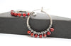 Κρίκοι ασημένιοι με Κόκκινο Κοράλλι(red coral) - SILVERstro Κοσμήματα