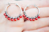 Κρίκοι ασημένιοι με Κόκκινο Κοράλλι(red coral) - SILVERstro Κοσμήματα