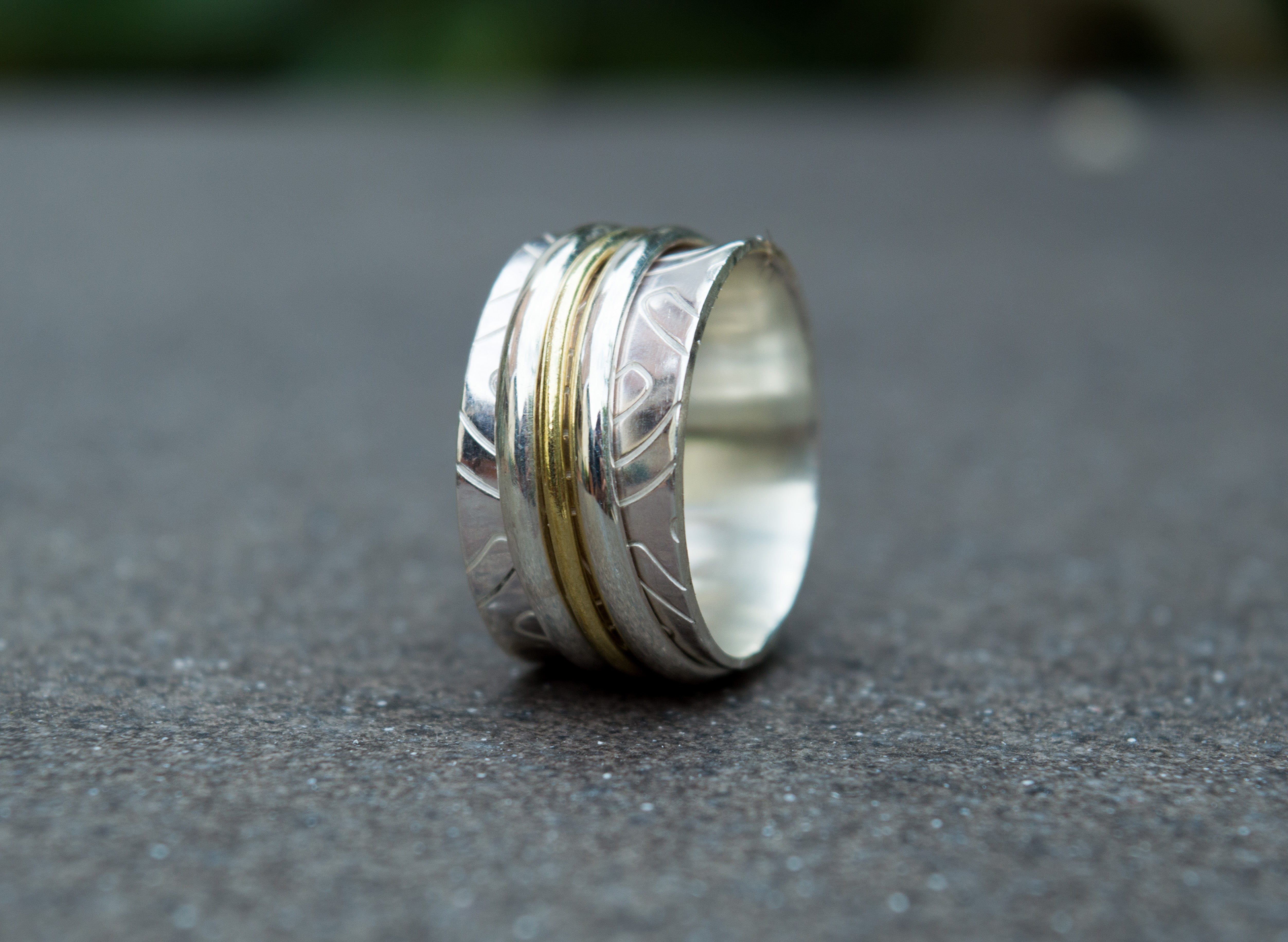 Ασημένιο δαχτυλίδι spinner με 3 βεράκια - SILVERstro Κοσμήματα
