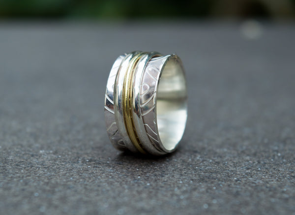 Ασημένιο δαχτυλίδι spinner με 3 βεράκια - SILVERstro Κοσμήματα