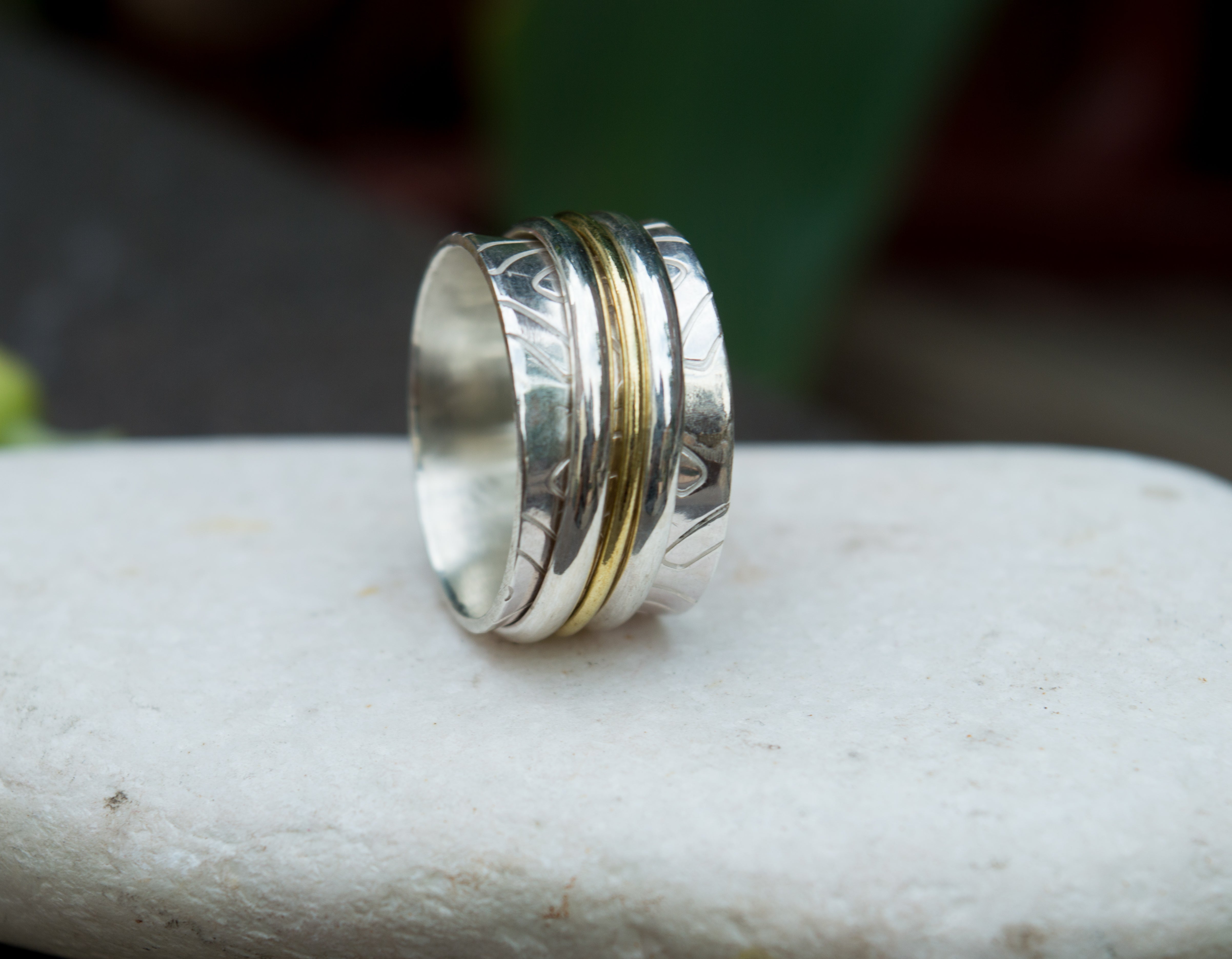 Ασημένιο δαχτυλίδι spinner με 3 βεράκια - SILVERstro Κοσμήματα
