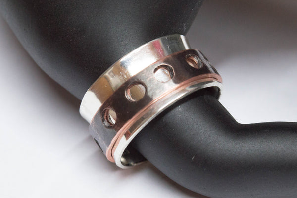Ασημένιο spinner δαχτυλίδι από Ασήμι και Χαλκό - SILVERstro Κοσμήματα