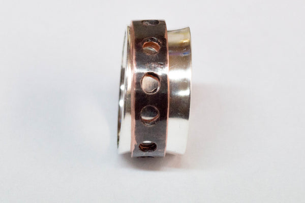 Ασημένιο spinner δαχτυλίδι από Ασήμι και Χαλκό - SILVERstro Κοσμήματα