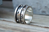 Spinner 15mm ασήμι με 3 κρίκους industrial style – πλάγια όψη – SILVERstro