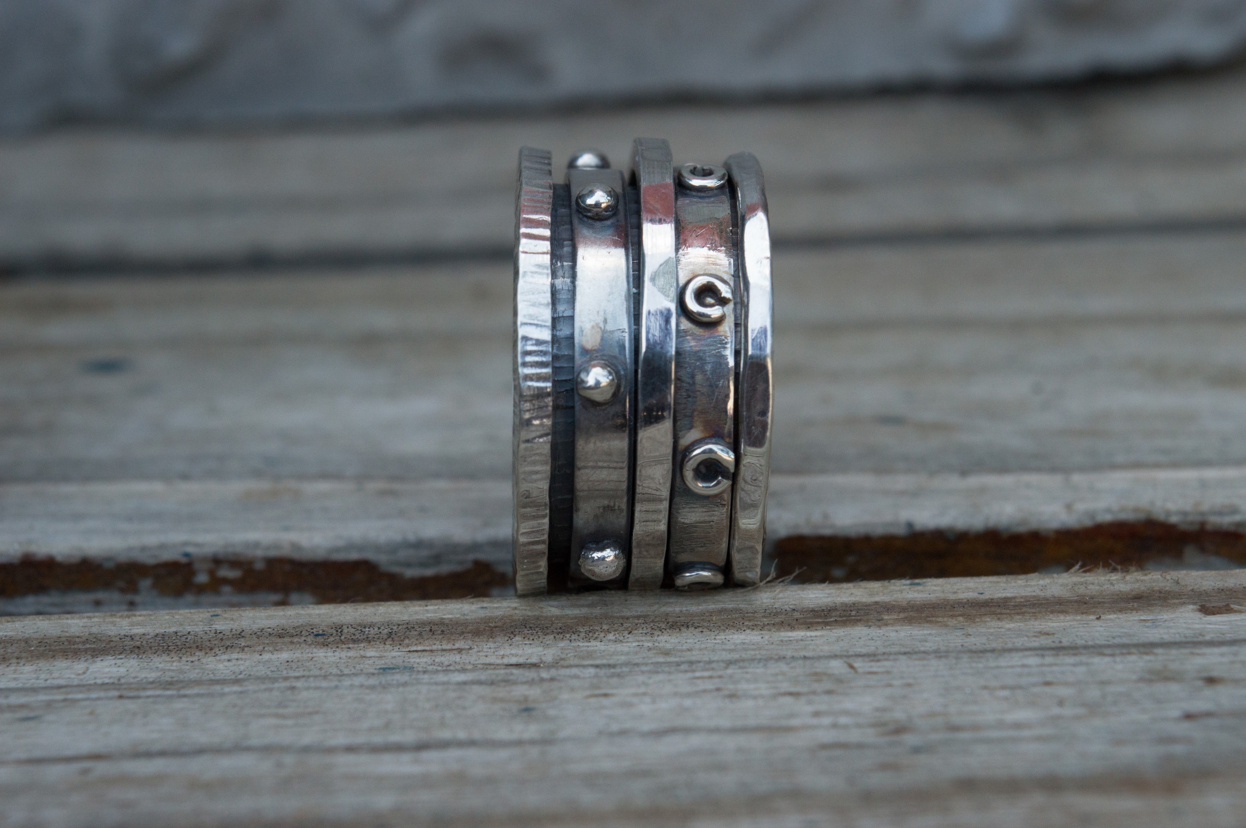 Χειροποίητο industrial spinner – bold unisex statement ring – SILVERstro