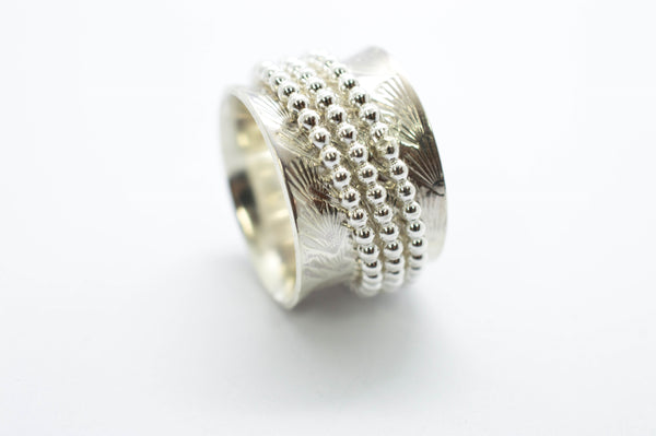 Spinner 15mm με 3 dot βεράκια και γραμμικό σχέδιο – πλάγια όψη – SILVERstro