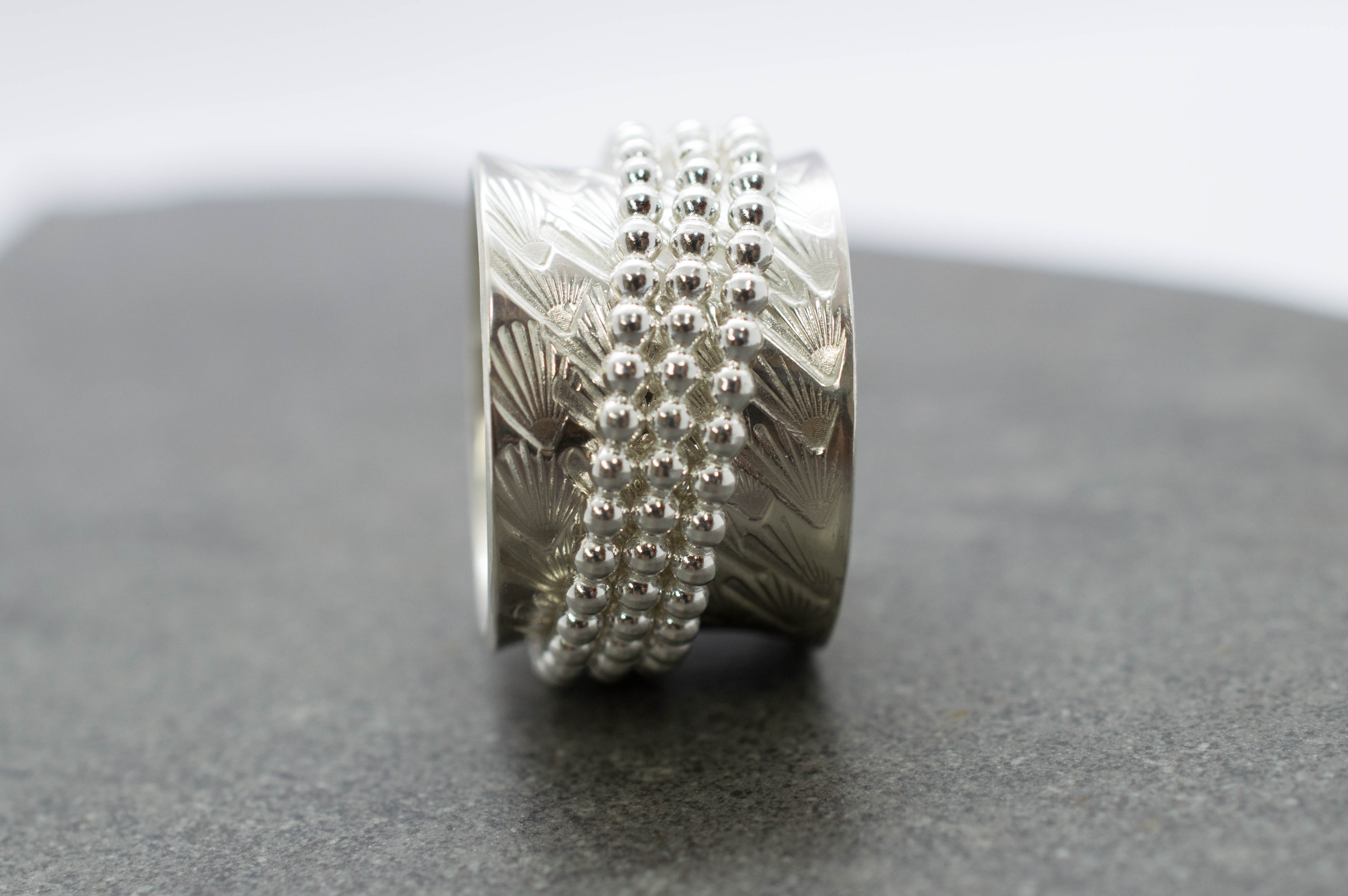 Βαρύ ασημένιο spinner δαχτυλίδι – artisan χειροποίητο – SILVERstro