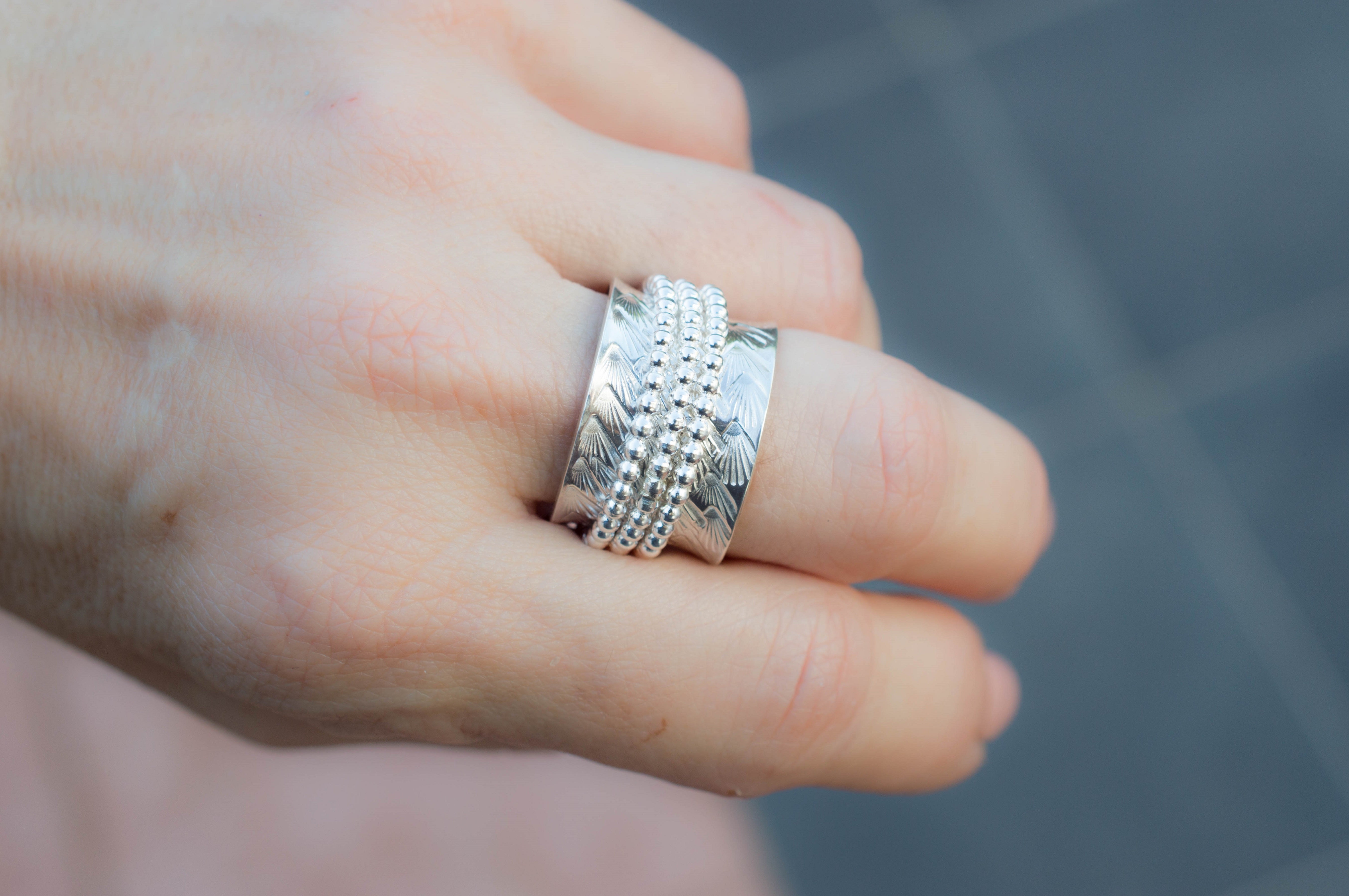 Χειροποίητο spinner φορεμένο – statement ring καθημερινής χρήσης – SILVERstro