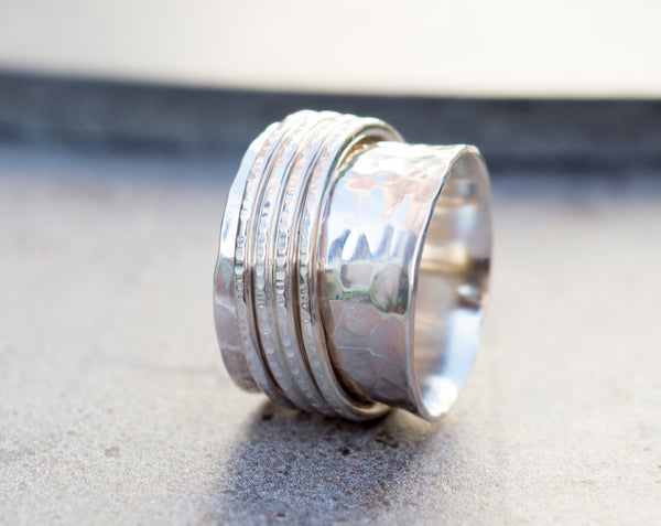 Spinner  – φαρδύ statement ring 15mm – SILVERstro