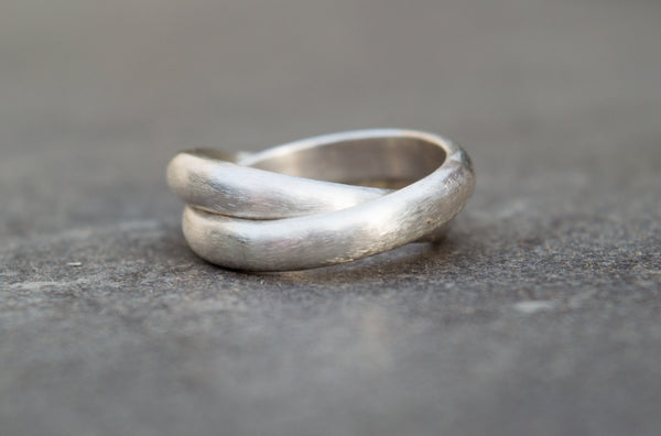 Ασημένιο διπλό δαχτυλίδι unisex - SILVERstro Κοσμήματα