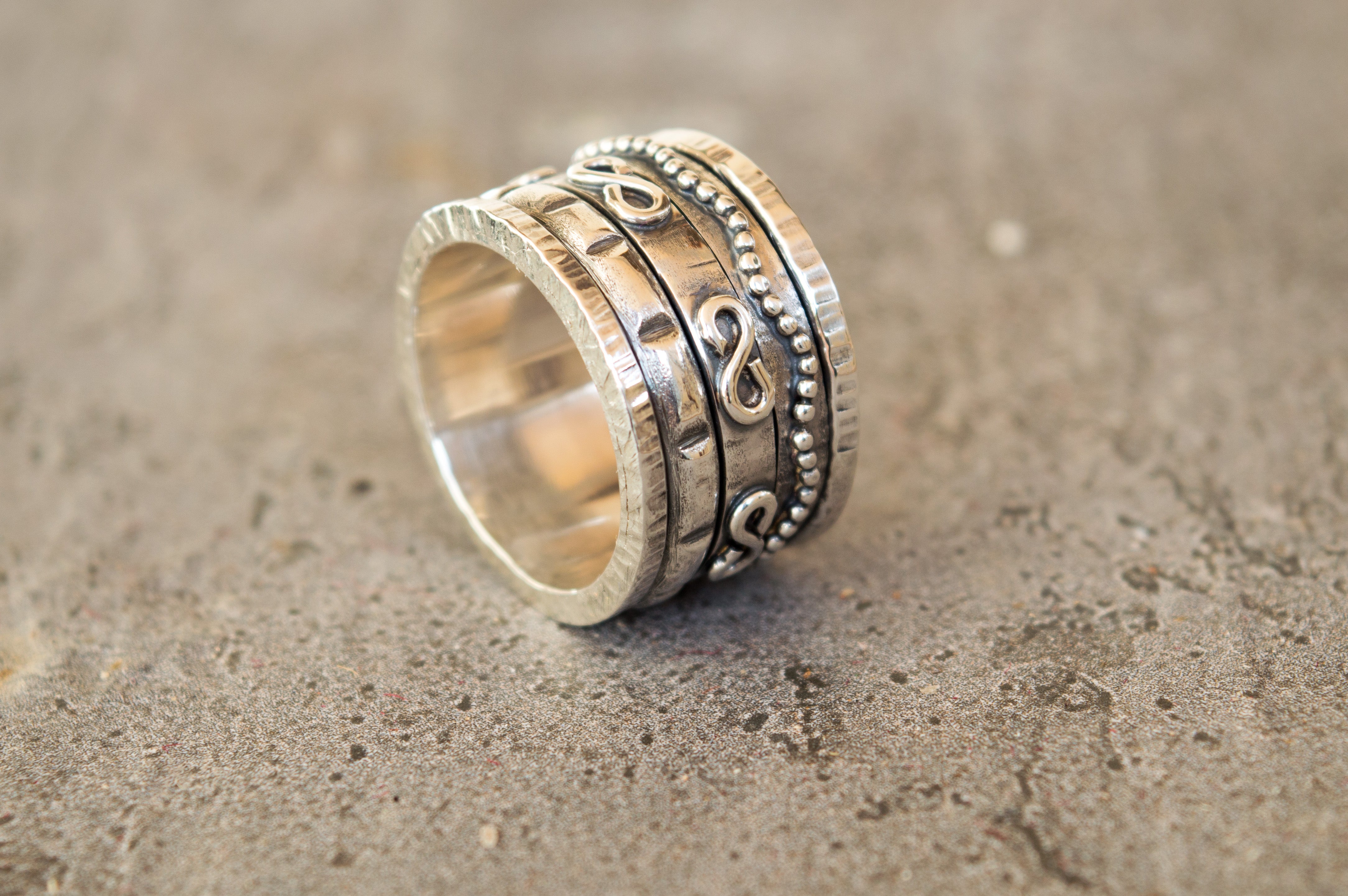 Ασημένιο unisex δαχτυλίδι spinner - SILVERstro Κοσμήματα