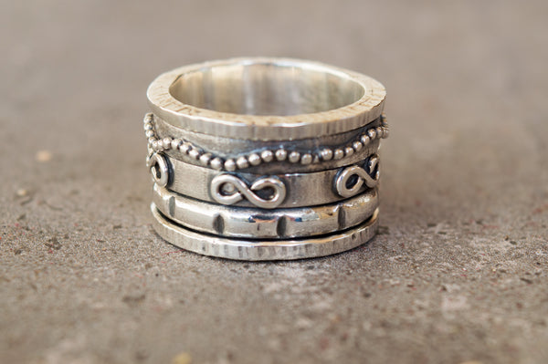 Ασημένιο unisex δαχτυλίδι spinner - SILVERstro Κοσμήματα